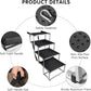 DGSL Dog Ramp for Car, 4-Step Folding Dog Stairs, Aluminum, Black, Supports Up to 250 Lbs