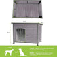 GUTINNEEN Chew Proof Dog House with Metal Iron Frame Outdoor Dog Kennel for Small Medium Large Indoor Dog Cage (43.3" L,Grey Color)