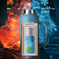 40 oz Insulated Water Bottle with Straw and Lid, Food-grade Double Wall Vacuum Stainless Steel Flask with Handle,Leakproof Metal Travel Jug With Pouch and Brush,Keep Cold & Hot,Indigo Black