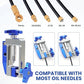 2-in-1 Bike Hydraulic Brake Tool, Hydraulic Hose Cutter & Fitting Insert Tool with Brass Olives, Brake Lines Tubing Entry Device