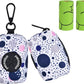 Petmolico Dog Poop Bag Holder Leash Attachment, Dog Waste Bag Dispenser Zippered Pouch, Fits Any Dog Leash, Includes Free Roll of Dog Bags, Poop Bag Dispenser - 2 Pack, Blue Dots