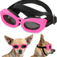 Dog Sunglasses Small Breed, Small Dog Goggles with Adjustable Straps, UV/Wind/Dust/Fog Proof Dog Eye Protection Sunglasses for Outdoor Car Driving Riding, Pink