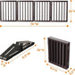 Freestanding Dog Gate Folding Brown Dog Gates for The House Doorways Stairs Pet Gates for Dogs, Doogie Puppy Fence Gate
