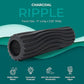 Oceanfoam Ripple Travel Foam Roller (11" x 3.35") Firm Mini Foam Roller for Physical Therapy, Deep Tissue Massage, Back Pain - High Density, Ergonomic Wave Textured, Yoga, Pilates, Exercise (Charcoal)