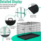 FDW Dog Crate for Large Dogs 42 Inch Folding Metal WirePet Cage Double Door W/Divider Panel Indoor Outdoor Kennel Leak-Proof Plastic Tray,Black