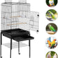 Yaheetech Open Top Rolling Parrot Bird Cage for Cockatiel Sun Parakeet Green Cheek Conure Mid-Sized Parrot Cage with Detachable Stand