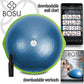 Bosu Balance Ball Exercise Trainer, Home Gym Equipment w/ Guided Workouts & Pump, 26", Blue - Inflatable Fitness Platform for Strength Training, Standing, Balancing, and Core Workout