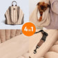 Dog Travel Bag | Cat Carrier | Small Pet Taxi | Lightweight Soft-Sided Tote, Car-Seat Compatible, Washable, 6–20 lb | Vegan Materials | Brown
