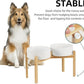 Ceramic Raised Double Bowls Set with Stand, Food & Water Bowls for Large Breed Dogs, Weighted Dog Dishes, Pet Bowl(8.2'',60OZ, White)