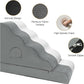 Dog Stairs for Small Dogs 24.6" H, 5-Step Dog Steps for High Bed, High-Density Foam Curved Pet Stairs with Non-Slip Removable Washable Cover to Get on Bed
