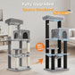 Large Cat Tree with Reinforced Scratching Posts (φ3.1in) for Big Adult Cats 30 lbs, 57.8" Heavy Duty Cat Tower with Larger Hammock and Condo, Cat Furniture for Maine Coon, Plush,Black