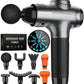 RAEMAO Massage Gun, Handheld Electric Deep Tissue Muscle Massager for Athletes for Pain Relief Attaching 8 Replacement Heads, Percussion Massager with 10 Speeds, Father's Day Gifts, Grey