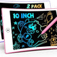 TEKFUN 10in 2 Pack LCD Writing Tablet Coloring Doodle Board Drawing Sketch Pad for Kids with Anti-Lost Stylus, Car Trip Educational Kids Toys Birthday for 3 4 5 6 7 Girls Toddlers