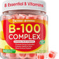Super Vitamin B Complex Gummies - All B Vitamins Including Methyl B12, B1, B2, B3, B5, B6, Biotin, Methylfolate with Vitamin C, Choline, Inositol, PABA for Energy, Brain & Immune Support, Sugar Free