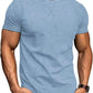 LOGEEYAR Men's Athletic Washed T-Shirts Basic Crew Neck Tees Tops Causal Distressed Cotton T Shirts for Men
