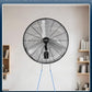 KEN BROWN 30 Inch Industrial Oscillating Wall Mount Fan - 7497 CFM High Velocity, Heavy Duty Metal Construction, 2 Speed Settings, Black