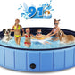 Foldable Dog Swimming Pool, Totiro 91"x16" Oversize Collapsable Hard Plastic Portable Bathing Tub for Pet Dog Kiddie Pool Indoor and Outdoor Leakproof PVC Play Pool for Large Dogs Pets Puppy Kids Blue