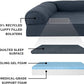 Furhaven Cooling Gel Dog Bed for Large/Medium Dogs w/ Removable Bolsters & Washable Cover, For Dogs Up to 55 lbs - Quilted Sofa - Iron Gray, Large