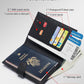 RFID Slim Passport Holder for Man & Women, Compact Leather Passport Wallet with Card Holders SIM Slots, Zippered Coins Pocket and Cash Holder Travel Passport Cover Case, Black