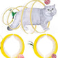 2Pcs Folded Cat Tunnel Toy for Indoor Cats,Collapsible Pet Spring Cat Toys with Feather Mouse Upgrade Interactive Toy Playing Tent for Puppy Kitten Accessories Home Self-Happy Cat Toys (Yellow)