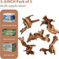 Natural Small Aquarium Driftwood for Fish Tanks & Reptile Terrariums – 100% Safe Fish Tank Decorations, Unique Twisted Branches 5-Piece 4-8 Inch Low Tannin, Easy to Sink