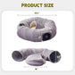 Cat Tunnel Bed for Indoor Cats,Cat Donut Tunnel Toy with Washable Circle Cushion,Blackout Tent, Multifunctional Playground Toys Hideplace for Kitty, Kitten, Rabbit,Ferret
