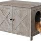 Vongrasig Cat Litter Box Enclosure,Litter Box Furniture Hidden with Barn Door,Wooden Cat Washroom Furniture,Cat House,End Table, Fit Most of Litter Box, Grey