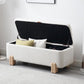 Kmax 45" Storage Bench Faux Fur Entryway Bench Upholstered Ottoman Bench with Wavy Top & Safty Hinge for Bedroom Living Room Hallway, White