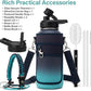 Insulated Water Bottle | Thickened Stainless Steel Vacuum Metal | Portable Sports Water Jug for Gym and Hiking with Straw, Carrier Bag, Handle Strap | BPA-Free 32 oz