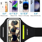 Arm Band for Phone for Running with Foldable Straps, 6.9‘’ Running Armband Phone Holder for iPhone 16 15 14 13 12 11 Pro Max Galaxy Pixel, Running Essentials for Women with Car Home Key Earphone Bag