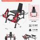 GMWD Leg Extension and Curl Machine, Single Leg Extension, Lying Leg Curl, Standing Leg Curl, Adjustable Leg Exercise Bench with Plate Loaded, Leg Machine Home Gym, Red
