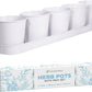 SCANDINORDICA White Herb Planter 5 Pots with Drainage Holes and Tray, Windowsill Planter, Indoor/Outdoor Herb Pots