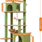 Taoqimiao Cat Tree, 68-Inch Cat Tree Cat Tower for Indoor Cats, Plush Multi-Level Cat Condo with 6 Scratching Posts, 2 Perches, 2 Caves,Hammock, 3 Pompoms,MS020ST Cactus