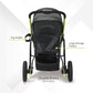 ibiyaya The Beast Pet Jogging Stroller for All Terrains, 3-Wheel Dog Carrier with Double Breaks, Zipperless Large Stroller for Running & Hiking, Multiple Small Dogs, Medium Dogs, or Cats (Jet Black)