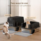 Stainless Steel Cat Litter Box with Lid, Extra Large, Great for Large & Small Cats, Easy to Clean, Anti-Leakage, Non-Sticky, Multifunctional 2 in-1 Metal Cat Litter Box - Black