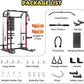 Power Cage, Squat Rack with Cable Crossover and Dual Independent Pulley System, 2000LB Capacity Workout Cage with More Training Attachments, Power Rack for Home Gym