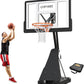 Basketball Hoop Outdoor with 44/54 Inch Shatterproof Backboard, 5.25-10FT Height Portable Basketball Hoop with Sandbag, Adjustable Basketball Goal System