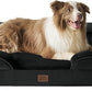 Bedsure L Plus Orthopedic Dog Bed for Large Dogs - Washable Dog Cat Bed Waterproof, L Plus Big Comfort Dogs Couch Sofa with Washable Removable Cover, Pet Bed with Nonskid Bottom, Black, 38"