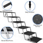 Niubya Dog Ramps for Cars, Portable Folding Dog Stairs for Cars, SUV, Trucks, Lightweight Pet Ramp for Large Dogs with Non-Slip Surface, Reinforced Pet Steps Supports Up to 200 lb, 6 Steps