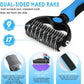 Large Slicker Brush for Dogs - 3PC Pet Grooming Kit - Undercoat Rake & Stainless Comb | Long Pins Remove Mats on Poodles, Golden, Labradoodles | Thick Coat Deshedder for Dogs, Cats, Blue