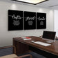 Hustle Grand Slogan Poster,Gift for Boss, Present for Father, Framed Canvas Wall Art Success Quote, Office Wall Art, Black Large Poster, Inspirational Print (F-3pcs,16x24inchx3pcs)