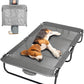 Dog Elevated Bed Foldable Portable Raised Bed Camping cot Outdoor Summer Dog Bed (Medium, Grey-Textilene)