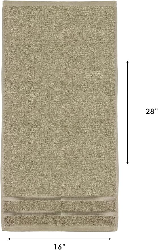 Kaufman - Premium Hand Towels Set for Bathroom, Spa, Gym, and Face Towel 100% Cotton Ring Spun, Ultra Soft Feel and Highly Absorbent Towels (Linen, 72-PK)