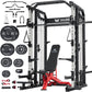 Major Fitness Drone2 Smith△ Machine – All-in-One Home Gym Squat Rack with Weight Bar, Dual LAT Pull-Down Systems & Cable Crossover Machine for Full-Body Workouts