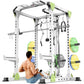 Power Rack Power Cages Multi-Function Squat Rack with Cable Crossover System Selectable More Training Attachment Weight Cage for Garage Home Gym