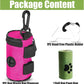 Dog Poop Bag Dispenser for Leash Attachment - Portable Set With Waste Bags & Hand-Free Carrier, Fits Any Leash, Round, Pink