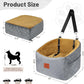 Dog Car Seat for Small Medium Dogs, Memory Foam Booster Car Seat for Dogs up to 35 lbs, Elevated Pet Car Seat, Travel Safety Bed with Washable Removable Cover and Storage Pockets(Gray/Coffee)