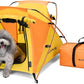 Dog Tent and Portable Playpen Outdoor Waterproof, with Aluminum Poles and Camping Mat, Pet Tent with Zippered Mesh Door, Dog House Outdoor, for Camping, Travel, Backyard, Patio (Yellow, Small)