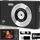 Digital Camera, 44MP Full HD 1080P Point and Shoot Camera with 64GB Card, Anti Shake 16X Zoom Compact Volg Cameras, Portable Small Camara Gift for Kids, Ages Teen Girl Boy - Black