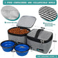 PetAmi Dog Travel Bag - Travel Pet Organizer with Food Container and Bowls, Perfect for Weekend Camping, Cat Diaper Bag (Stripe Black, Medium)